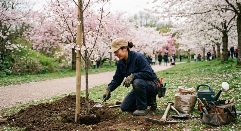 Japanese Cherry Tree Planting in Ventura County, CA