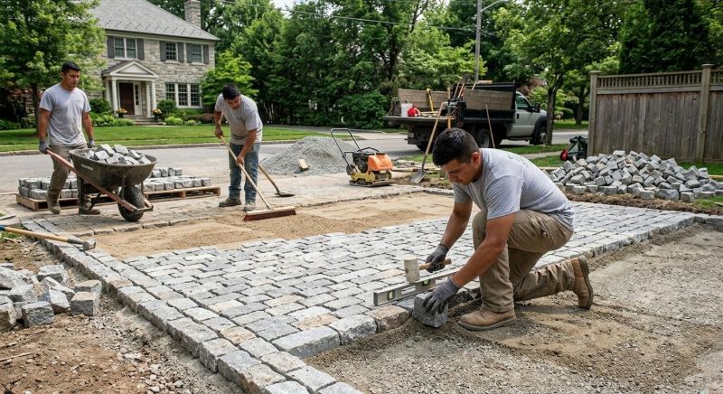 Sidewalk Pavers Installation in Fairfield County, CT